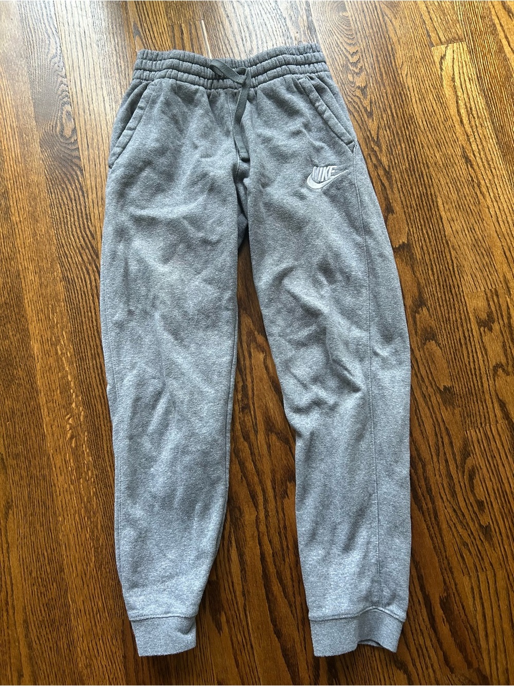 Nike Gray Youth Fleece Joggers with Swoosh